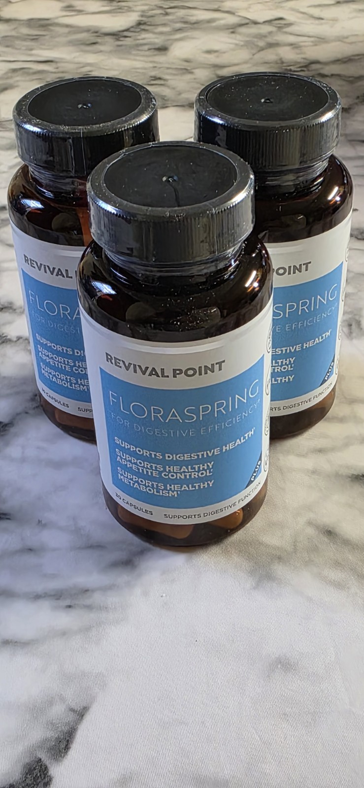LOT OF 3 FLORASPRING PROBIOTICS DAILY SUPPLEMENT TO SUPPORT DIGESTION 30 CAPSULE
