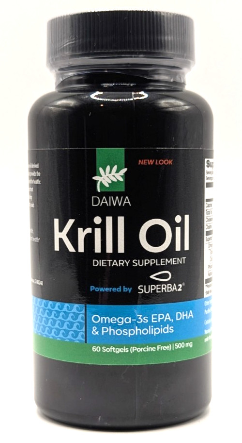 Daiwa Krill Oil, Omega-3s EPA and DHA, 1000mg Softgels, 60 Servings, Exp. 6/28
