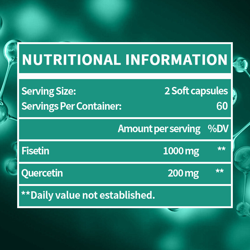 Liposomal Fisetin with Quercetin High Potency 1000mg Serving Antioxidant Energy
