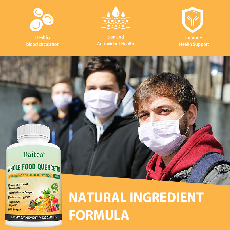 Quercetin 500Mg with Bromelain Whole Food Supplement Heart & Immune Support