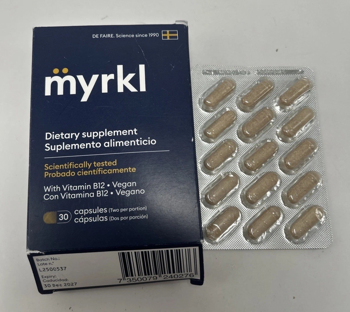 Myrkl Pack Dietary Supplement – 15 Capsules – Exp 12/2027