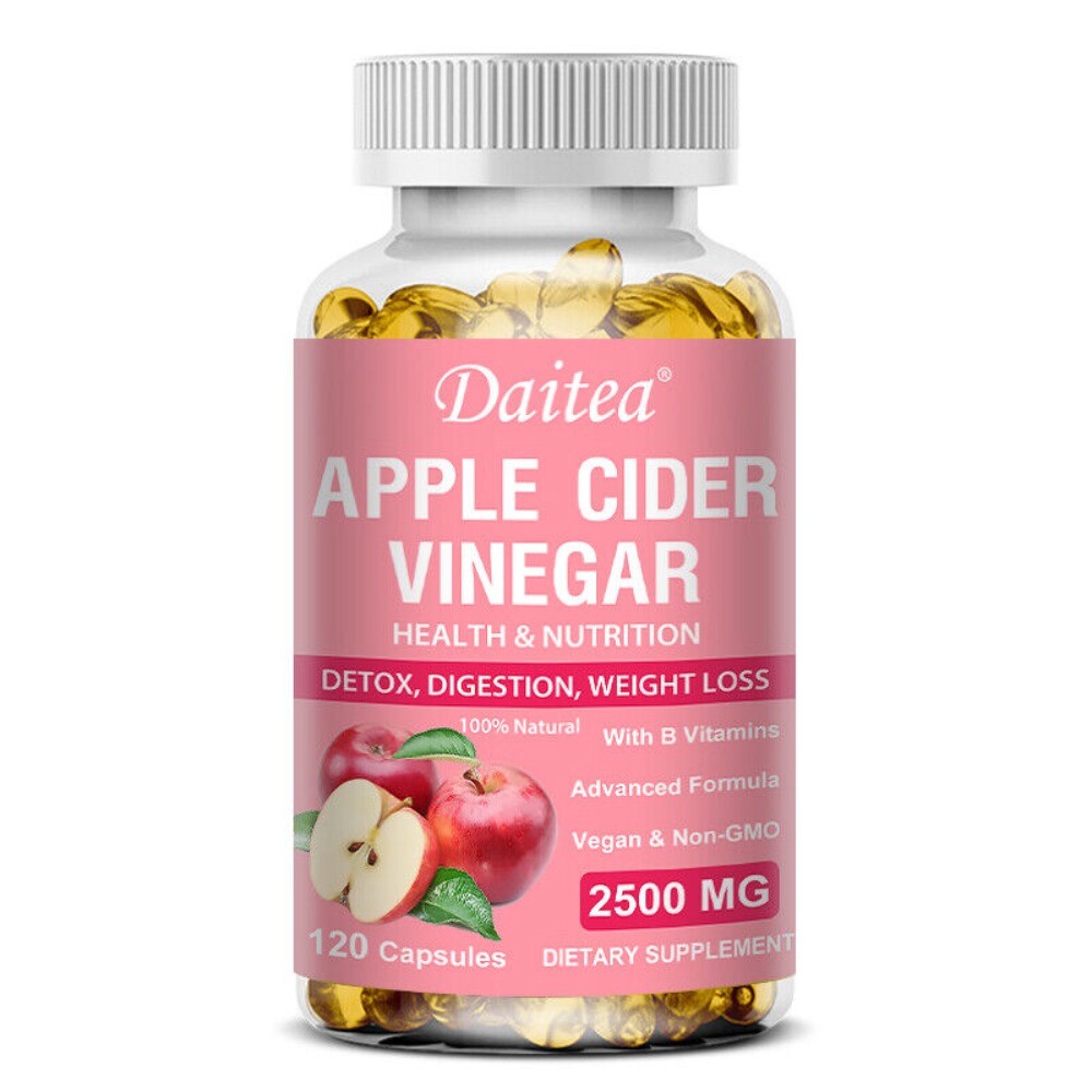 Apple Cider Vinegar 2500mg 120 Capsules With the Mother Vitamin B12 Diet &Health