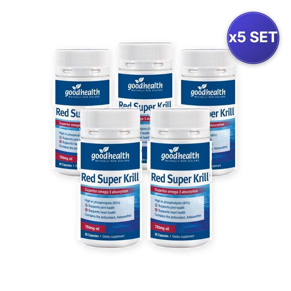 Red Super Krill 750mg 60 Capsules – 5 Pack