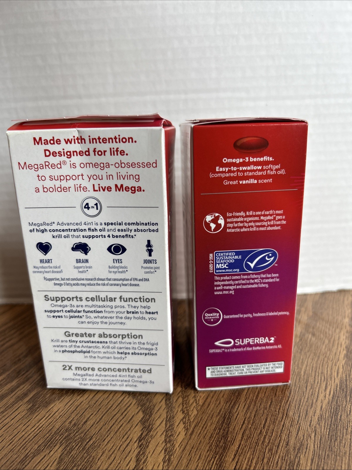 2x MegaRed Omega-3s Fish & Krill Oil, Ultra Strength 900mg 40 SoftGels Exp 7/26