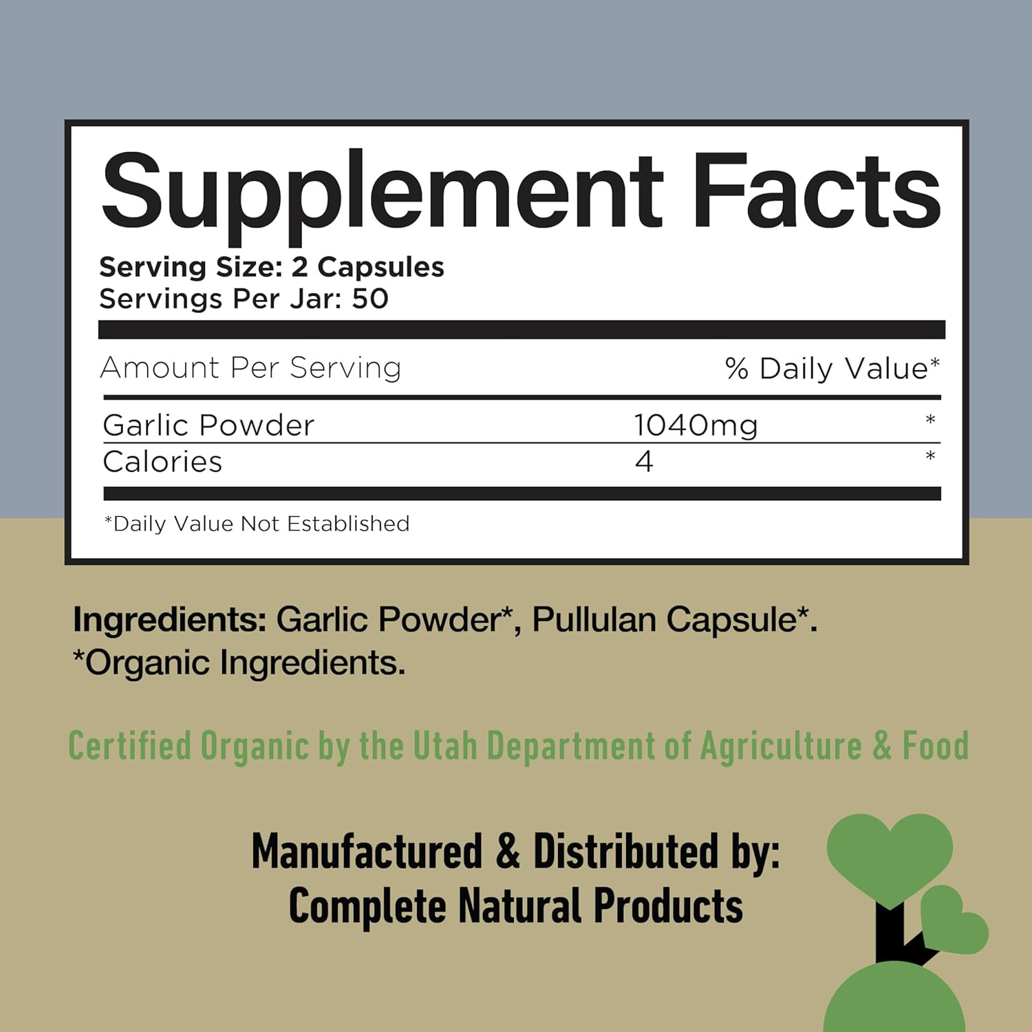 CNP Organic Garlic Capsules 520Mg – Whole Garlic Extract Supplement, Daily Cardi