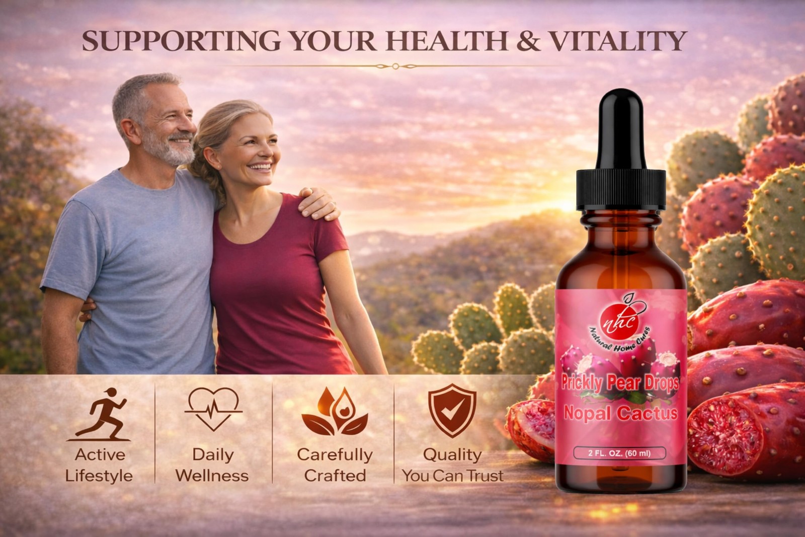 Natural Home Cures Prickly Pear Drops, Concentrated Nopal 2 Fl Oz (Pack of 1)