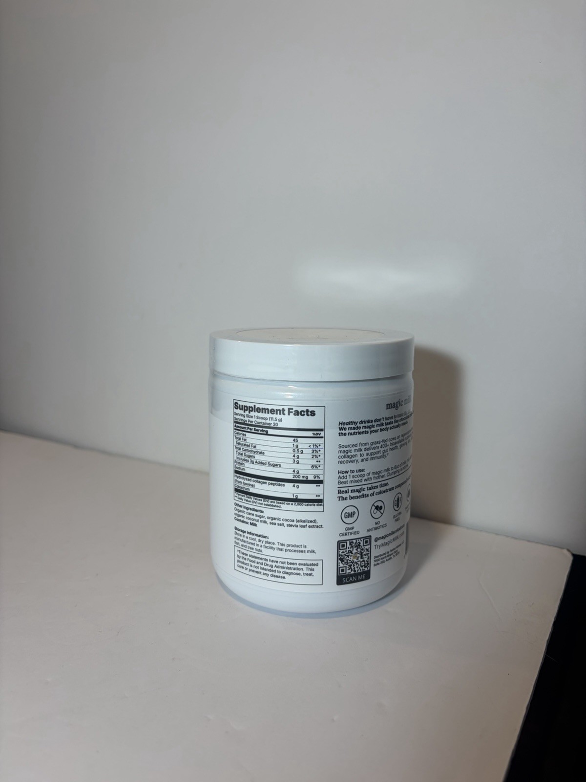 Magic Milk Grass Fed Colostrum & Collagen Powder Gut Health Chocolate 8.81 oz
