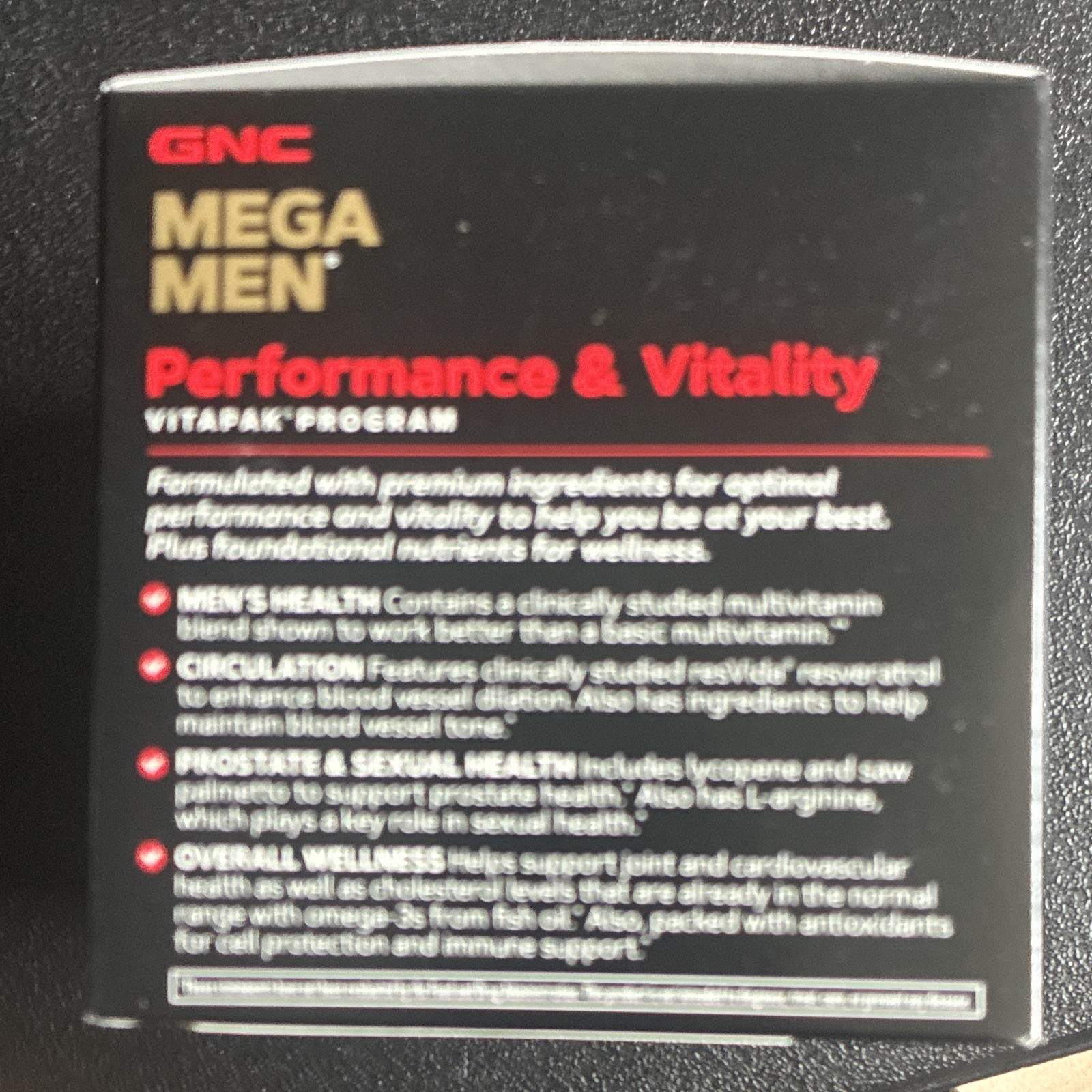 GNC Mega Men Performance & Vitality Vitapak Multivitamin 30 Pk GF 06/27