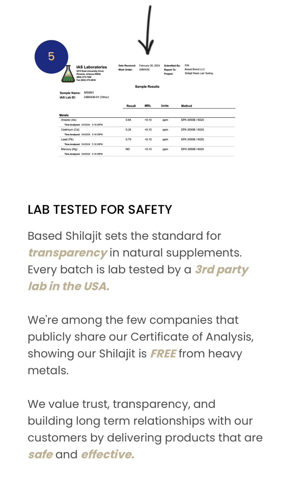 BASED Shilajit, 60 Tabs, 100% Pure No Heavy Metals, 3rd Party Tested, 2 Pack