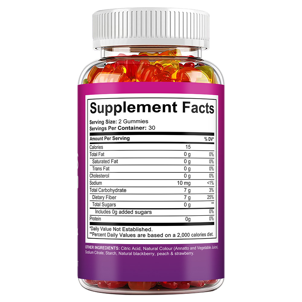 Fiber 7 G 60 Gummies Support Digestive Improve Immune System Gut Flora Health