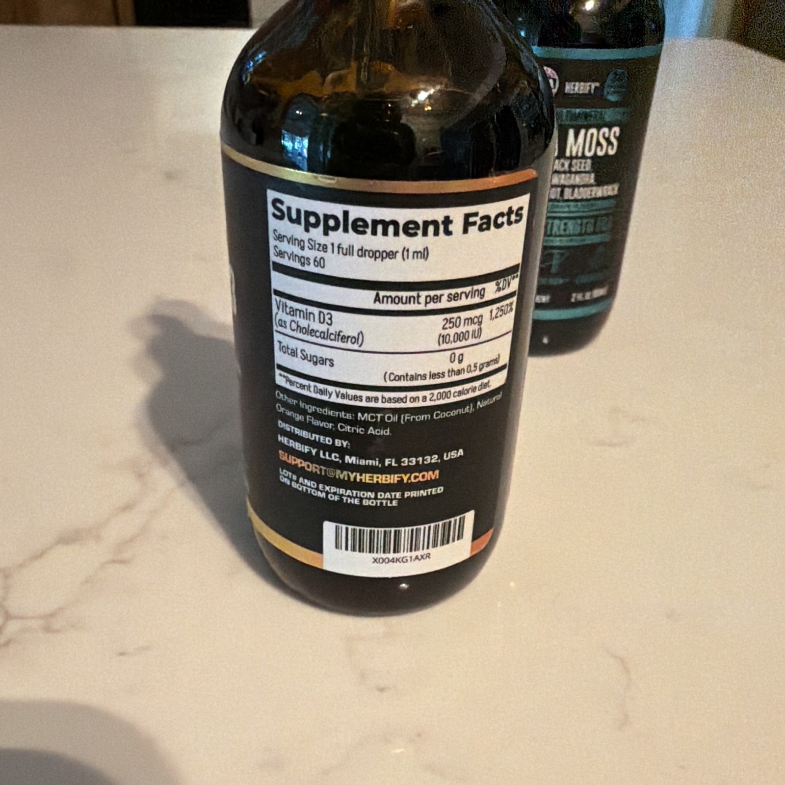 Herbify Vitamin D3 10,000 IU + Sea Moss Black Seed Liquid Drops, 2 fl oz