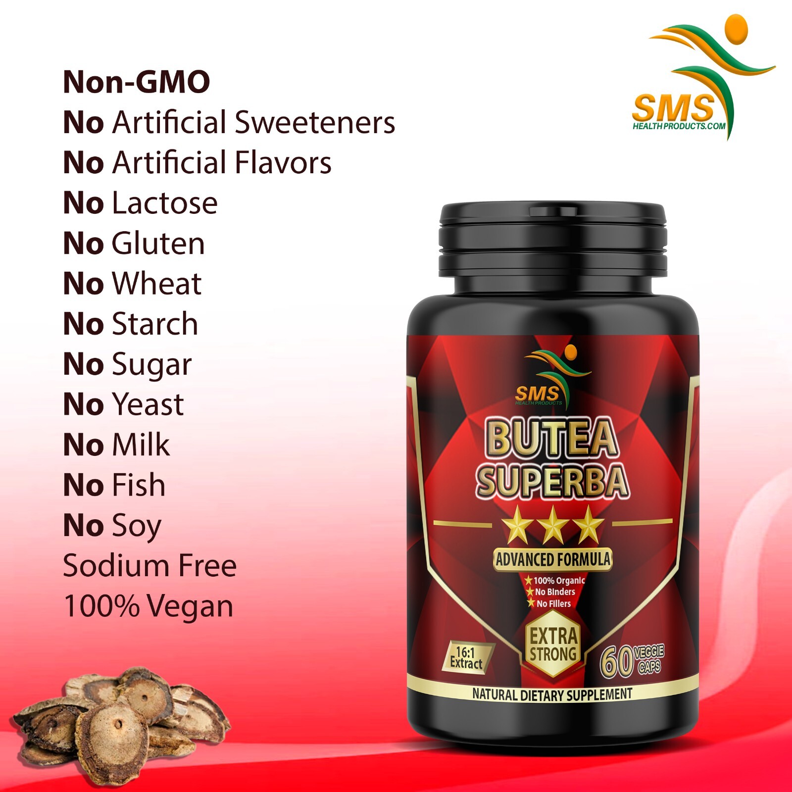 Butea Superba Pills Red Kwao Krua 1000mg DAILY Mens Health ORGANIC 120 CAPS