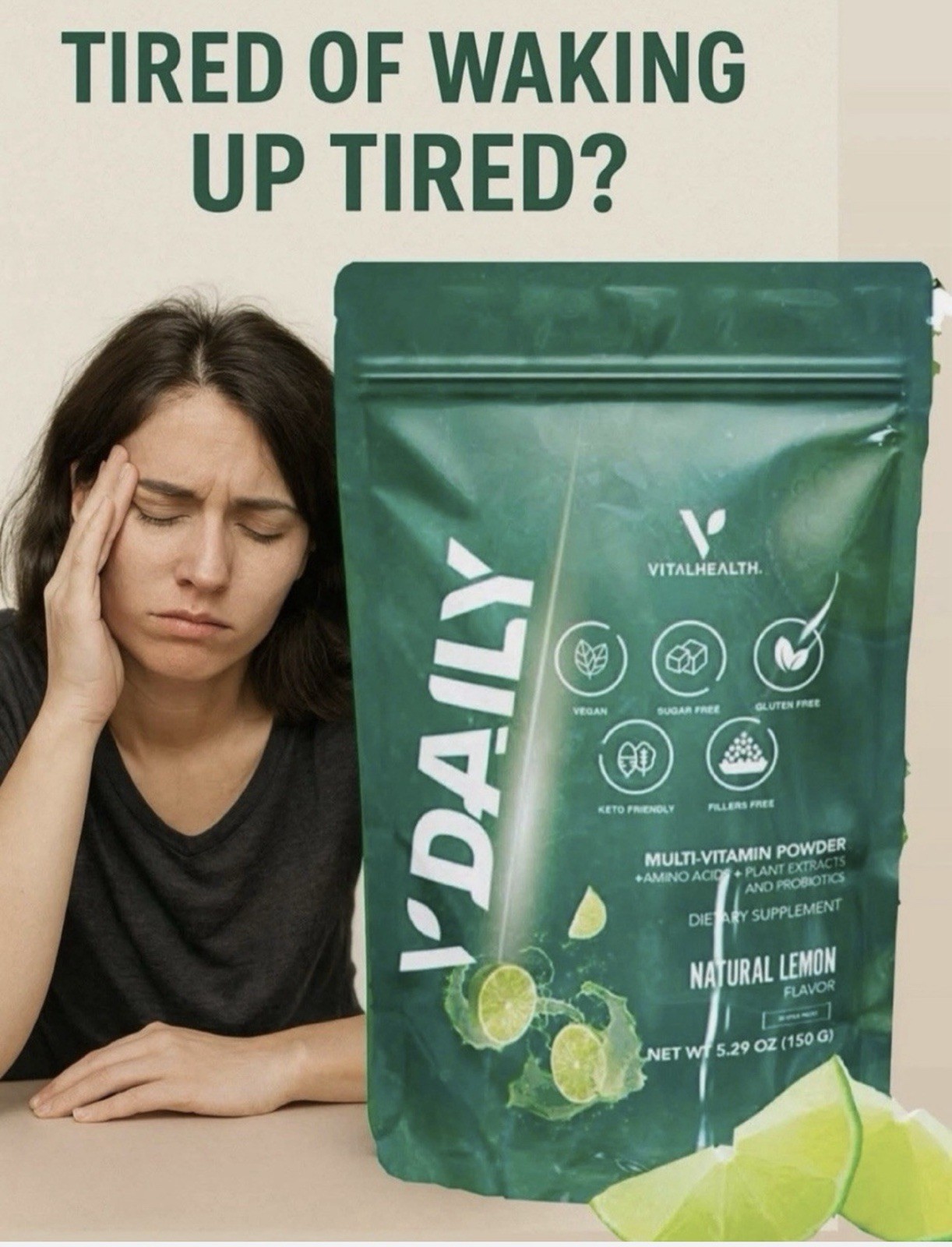 VitalHealth V Daily Lemon Multi-Vitamin Vital Health