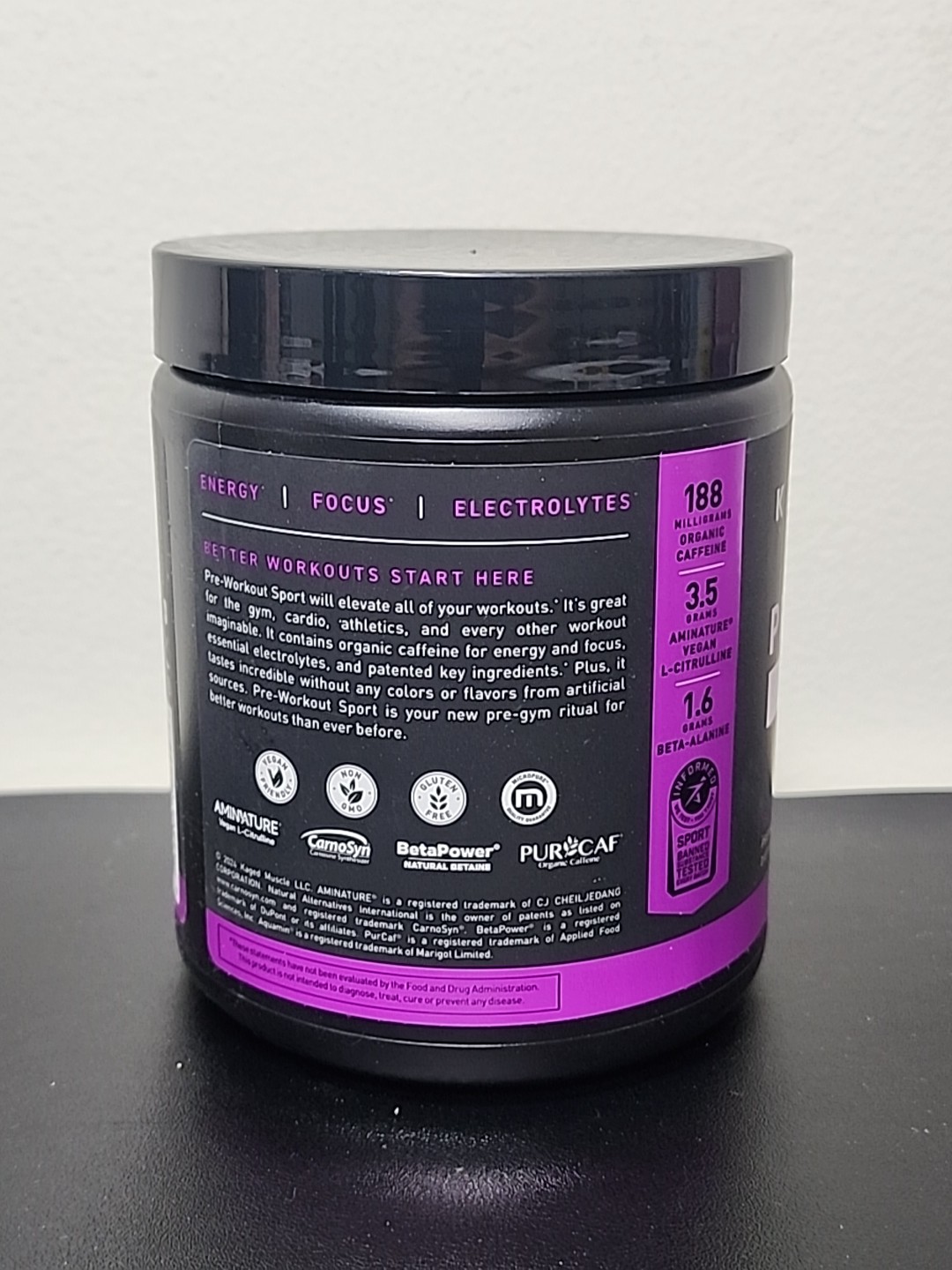 Pre-Workout, Sport, Glacier Grape, 9.52 oz (270 g)
