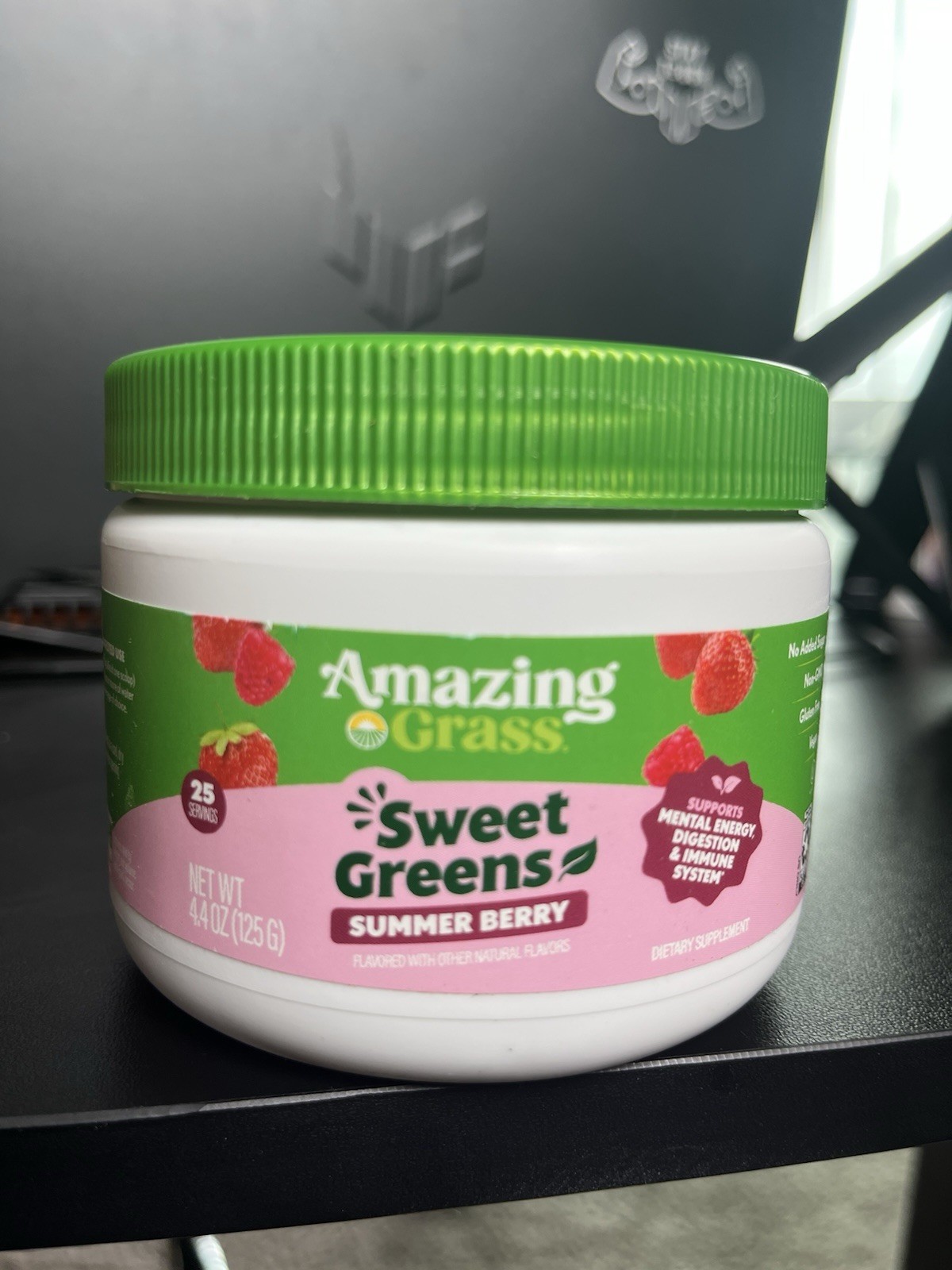 Amazing Grass Greens Powder Summer Berry Vegan Gluten-Free Non-GMO 4.4 oz