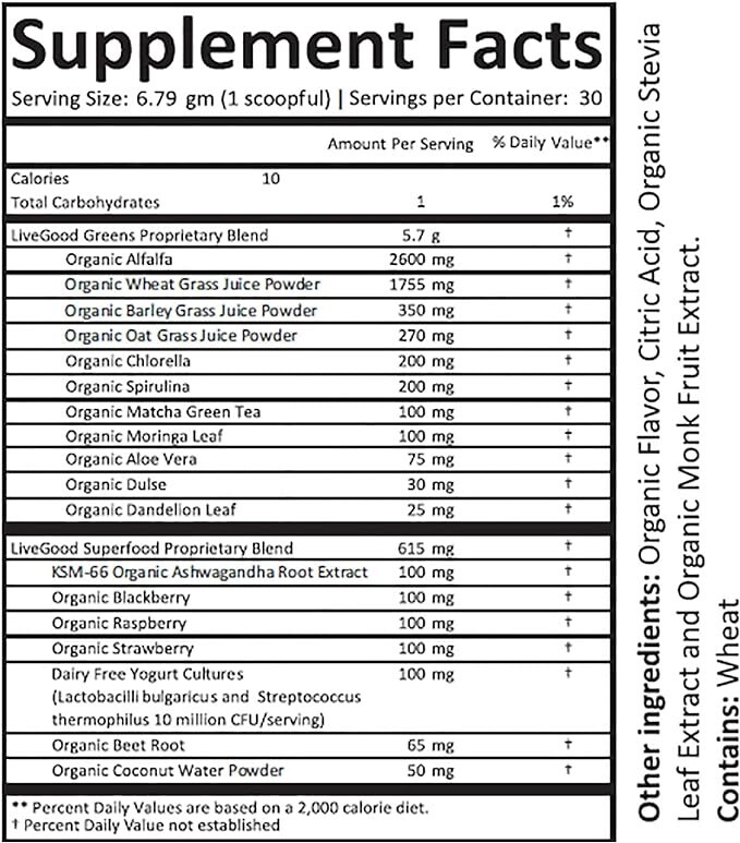 LiveGood Organic Super Reds Cardiovascular Power Dietary Supplement (Powder)