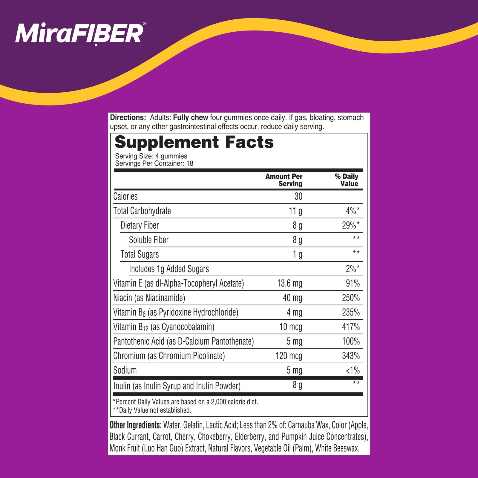 Mirafiber Gummies From The Makers Of Miralax 8G Of Daily Fiber Per Serving