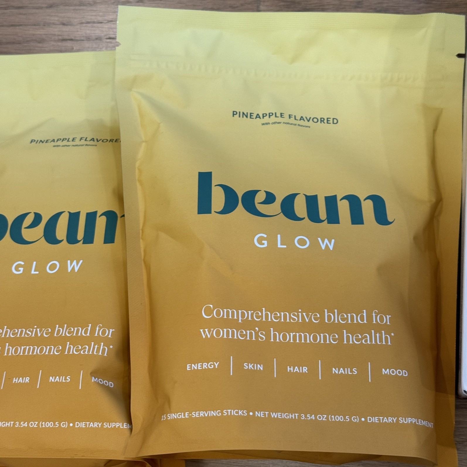 beam Glow Women’s Support Powder Pineapple 15 Sticks BUNDLE! 3.54 oz Exp 05/2028