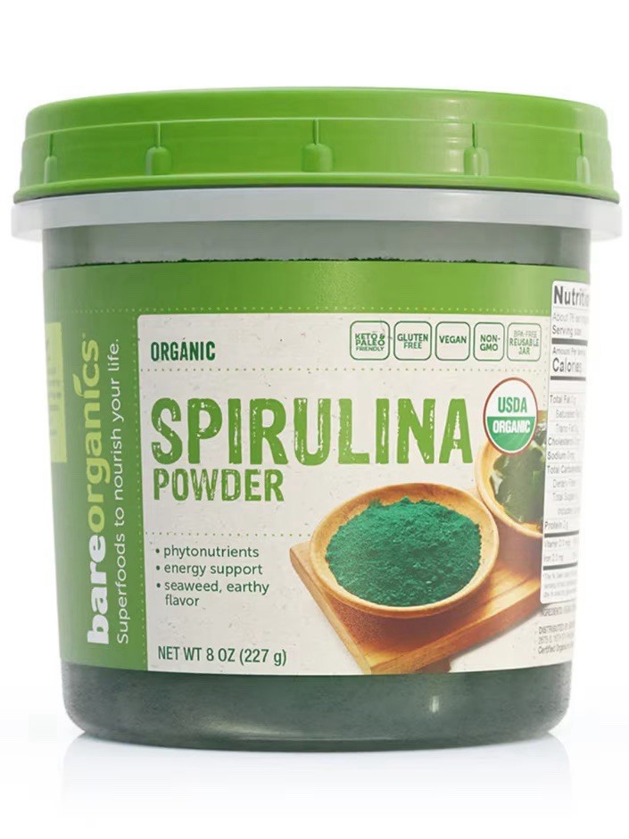bareorganics Organic Spirulina Powder 8 oz.