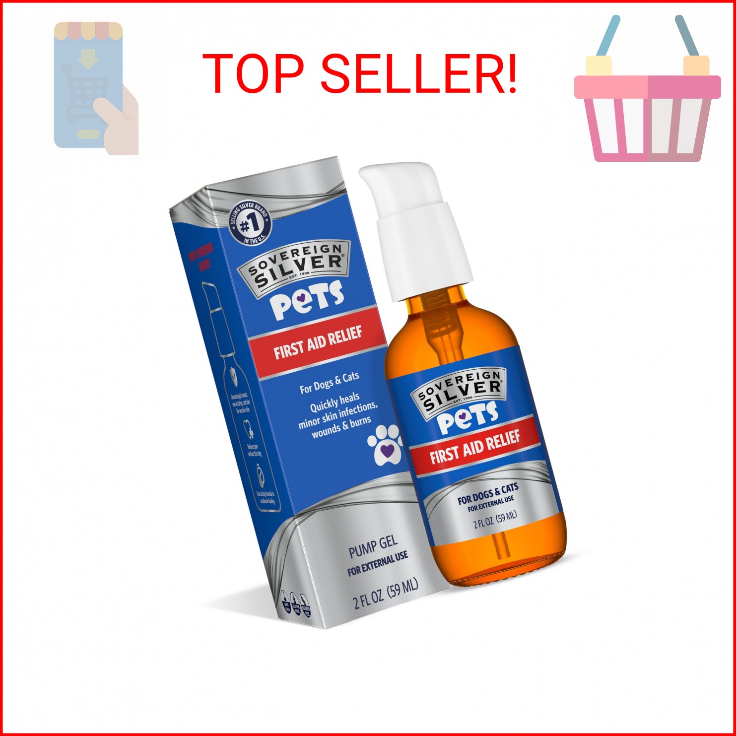 Sovereign Silver Pets First Aid Gel – Topical Skin Care Gel for Dogs and Cats wi