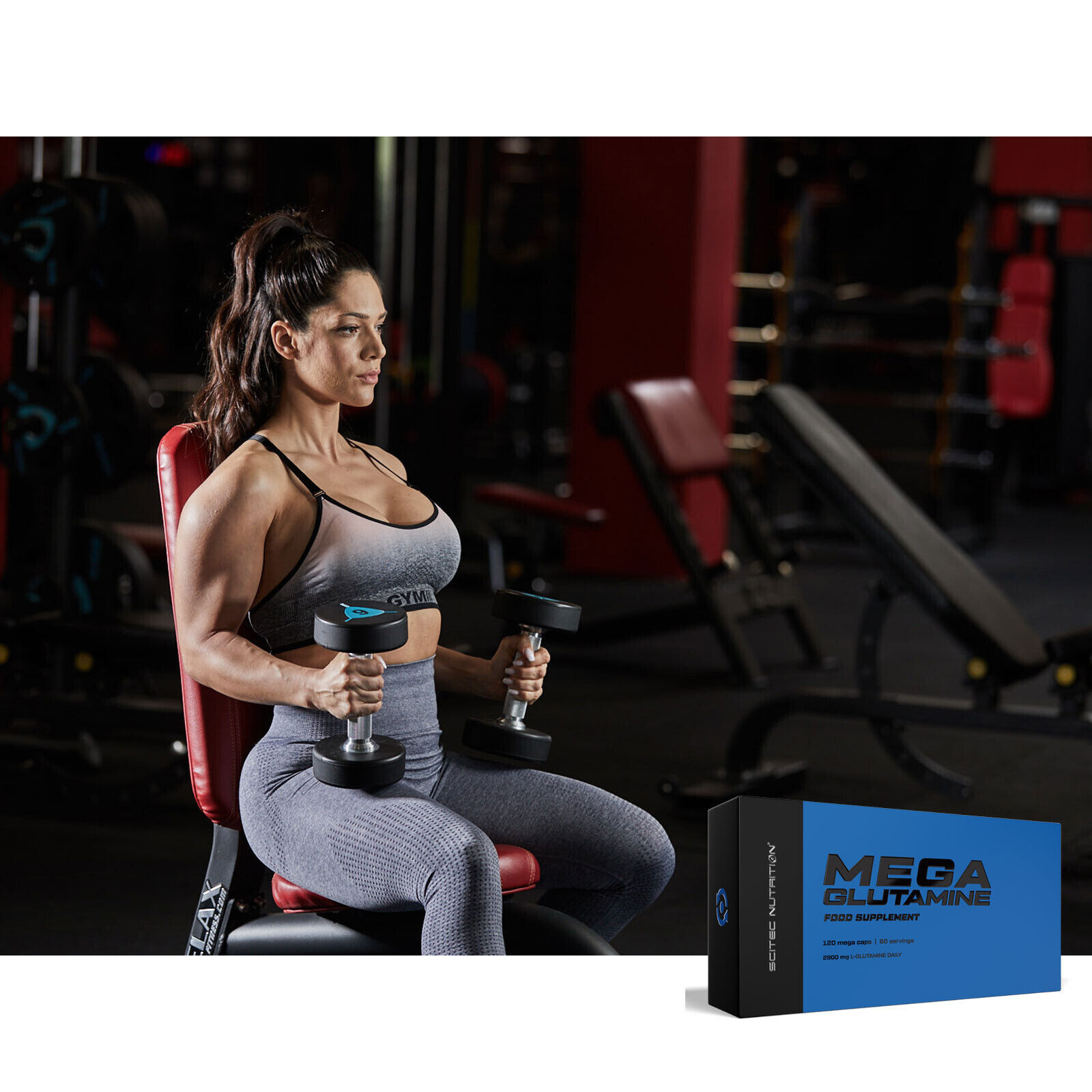 MEGA GLUTAMINE- 120 Caps – Accelerated muscle recovery, balance, intense workout
