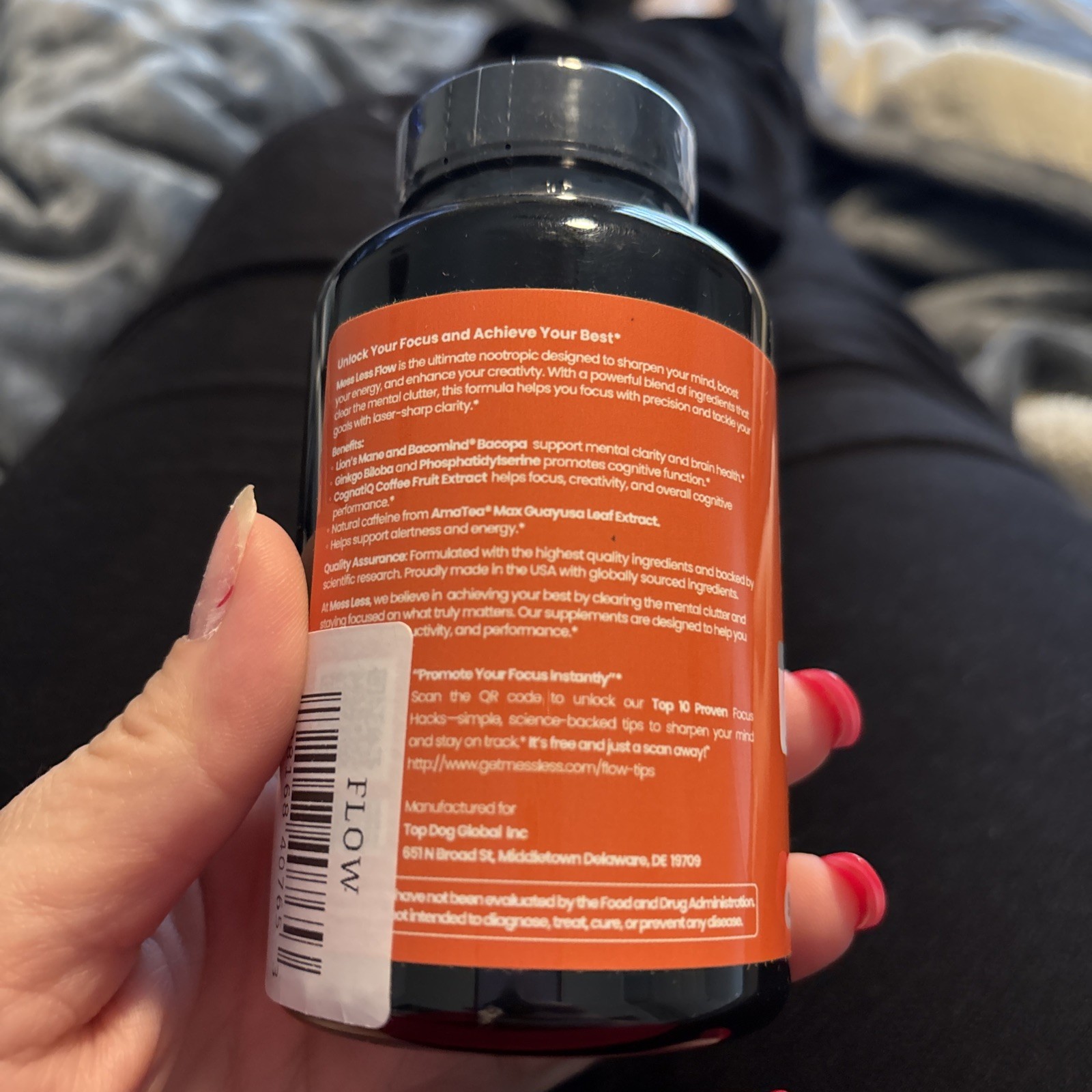 Mess Less Flow Dietary Supplement Energy, Creativity, Focus 90 caps 30 servings