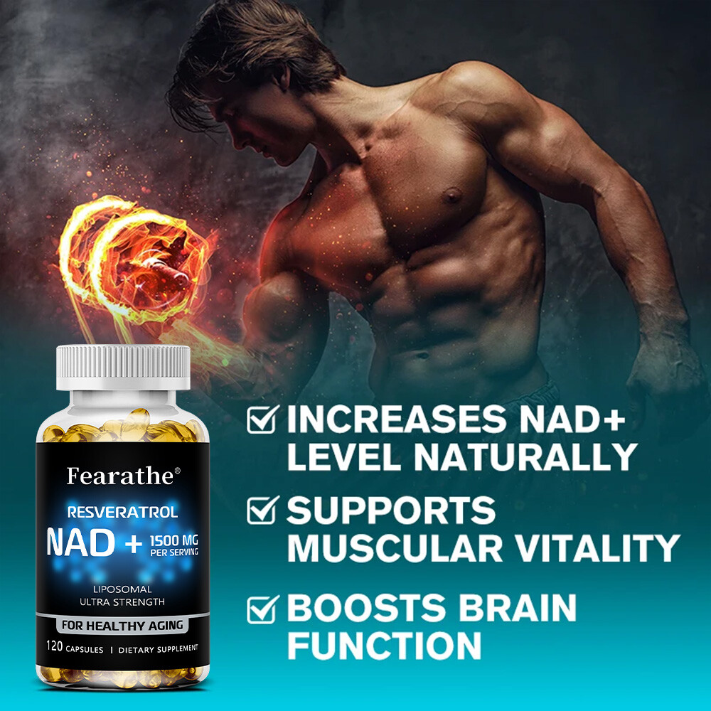 NAD+ Resveratrol Capsules, Boosts Energy Levels And Brain Function