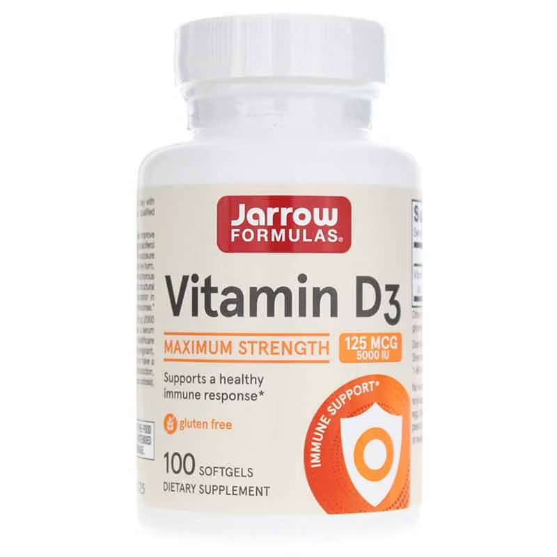 Jarrow Formulas Vitamin D3 125 Mcg (5,000 IU) 100 Softgels
