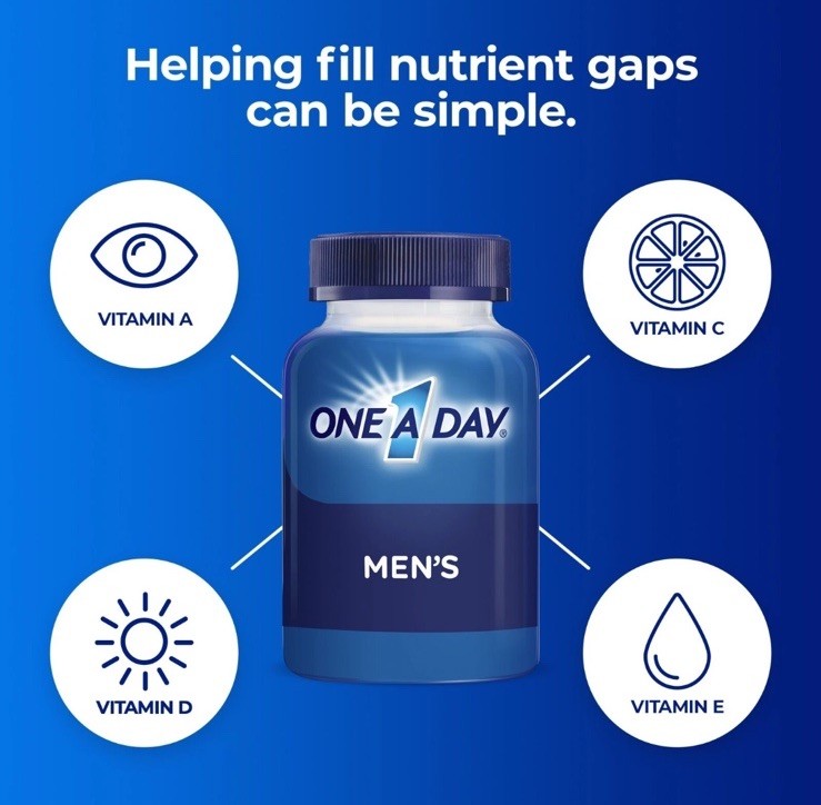 One A Day Men’s Multivitamin Heart Health Energy Supplement 100 Tablets