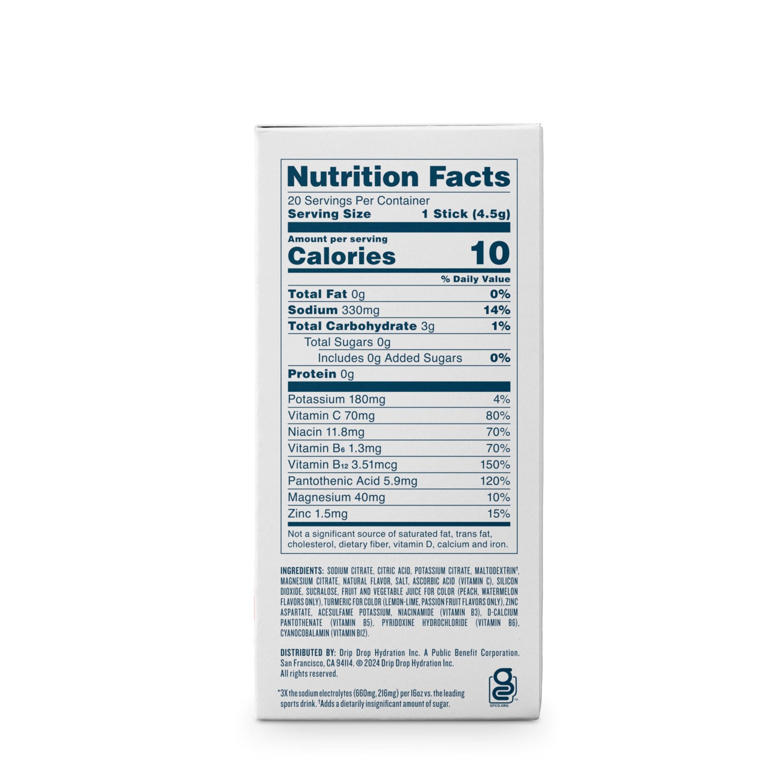 Zero Sugar Electrolyte Drink Mix – Variety (20 Stick Packs)