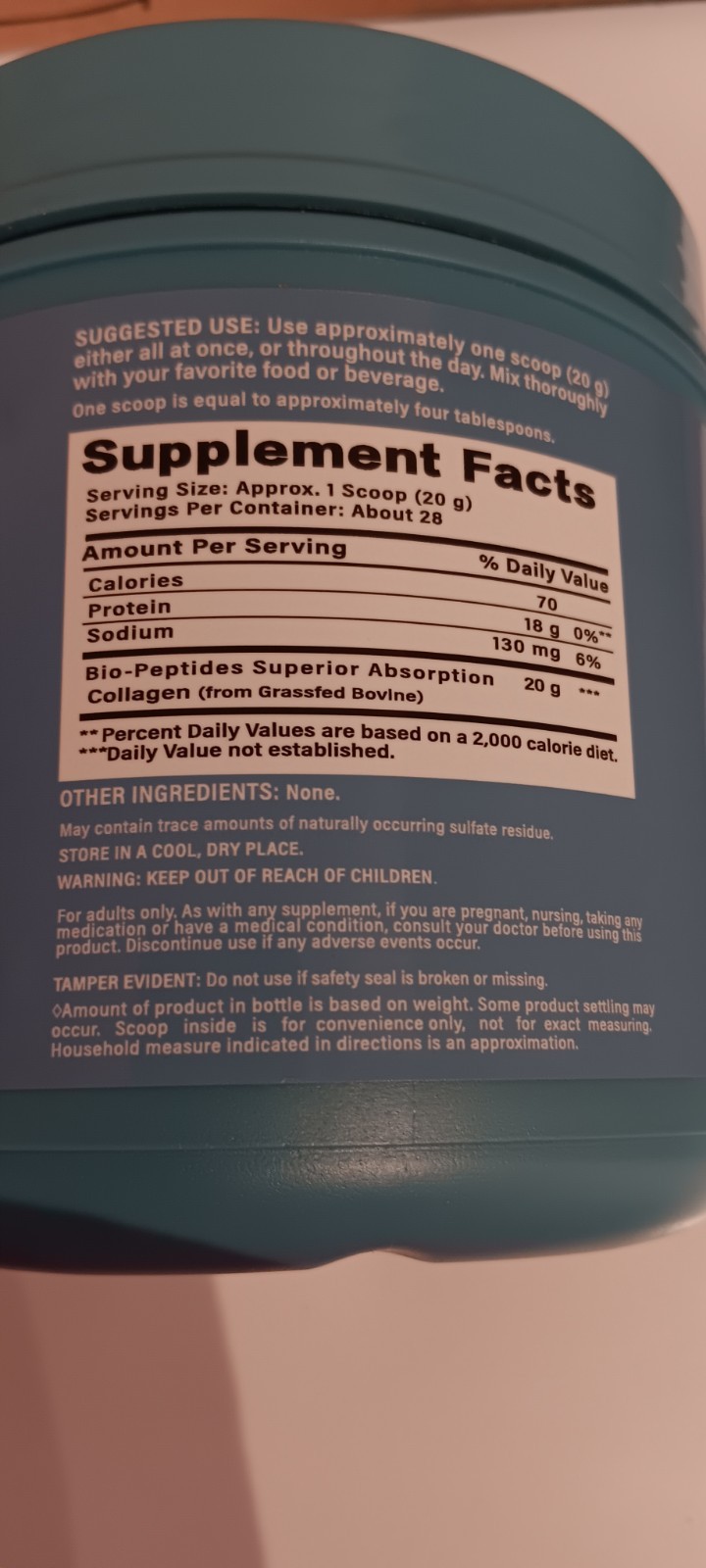 NeoCell Collagen Bio-Peptides Powder, Unflavored Grass Fed Keto Kosher 20 oz
