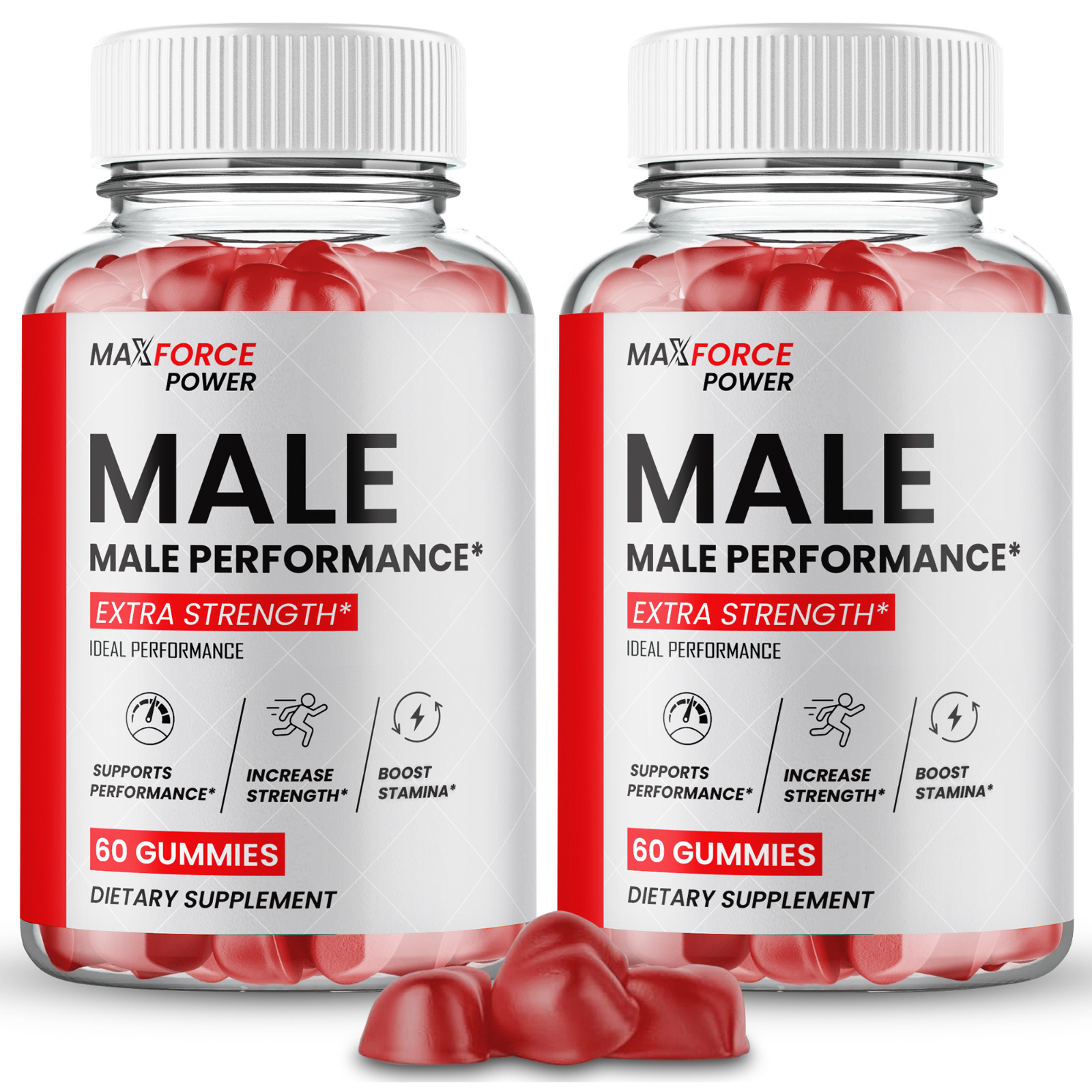 MaxForce Power Gummies, Official Max Force Power Supplement Gummies (2 Pack)