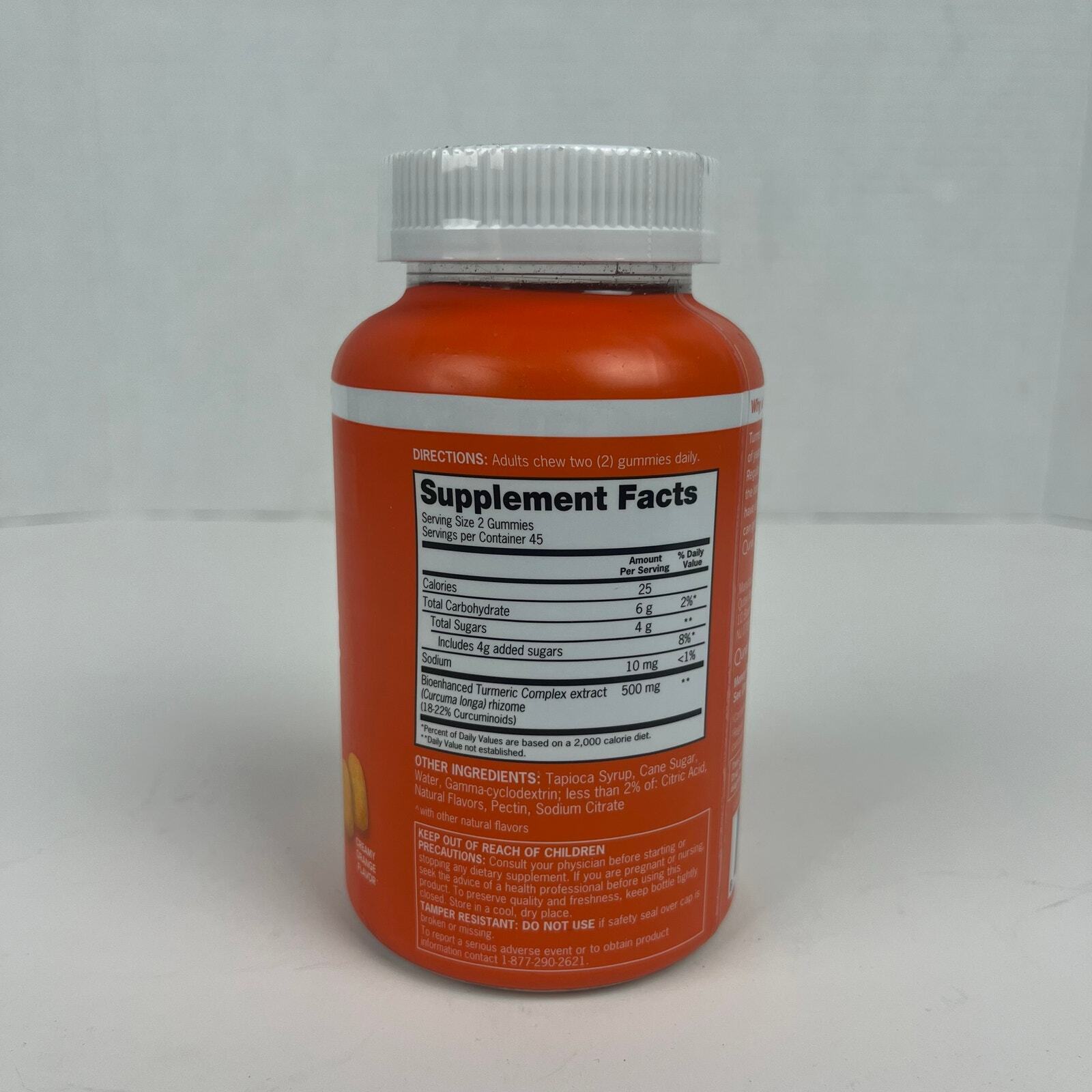 2 PACK – Turmeric Gummies Qunol 500 mg 90 count supplement