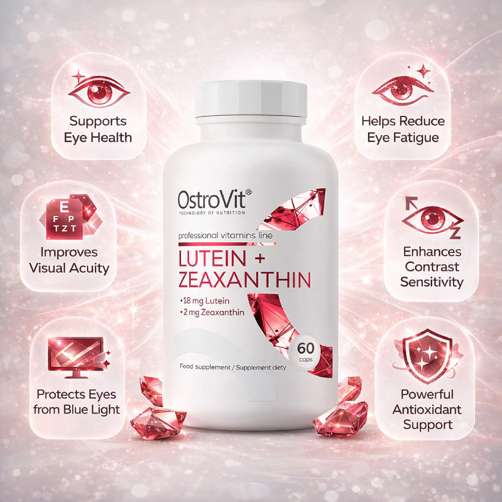 LUTEIN + ZEAXANTHIN – 60-600 Caps – Antioxidant Supports vision & macular health