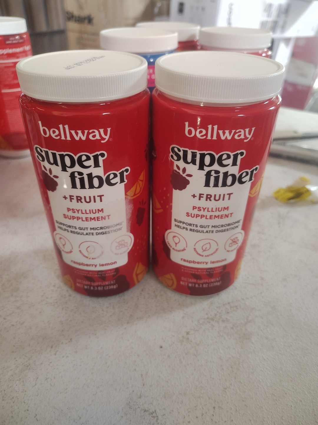 2 PACK Bellway Super Fiber Fruit Psyllium Husk Powder Fiber Supplement 1.2 lbs