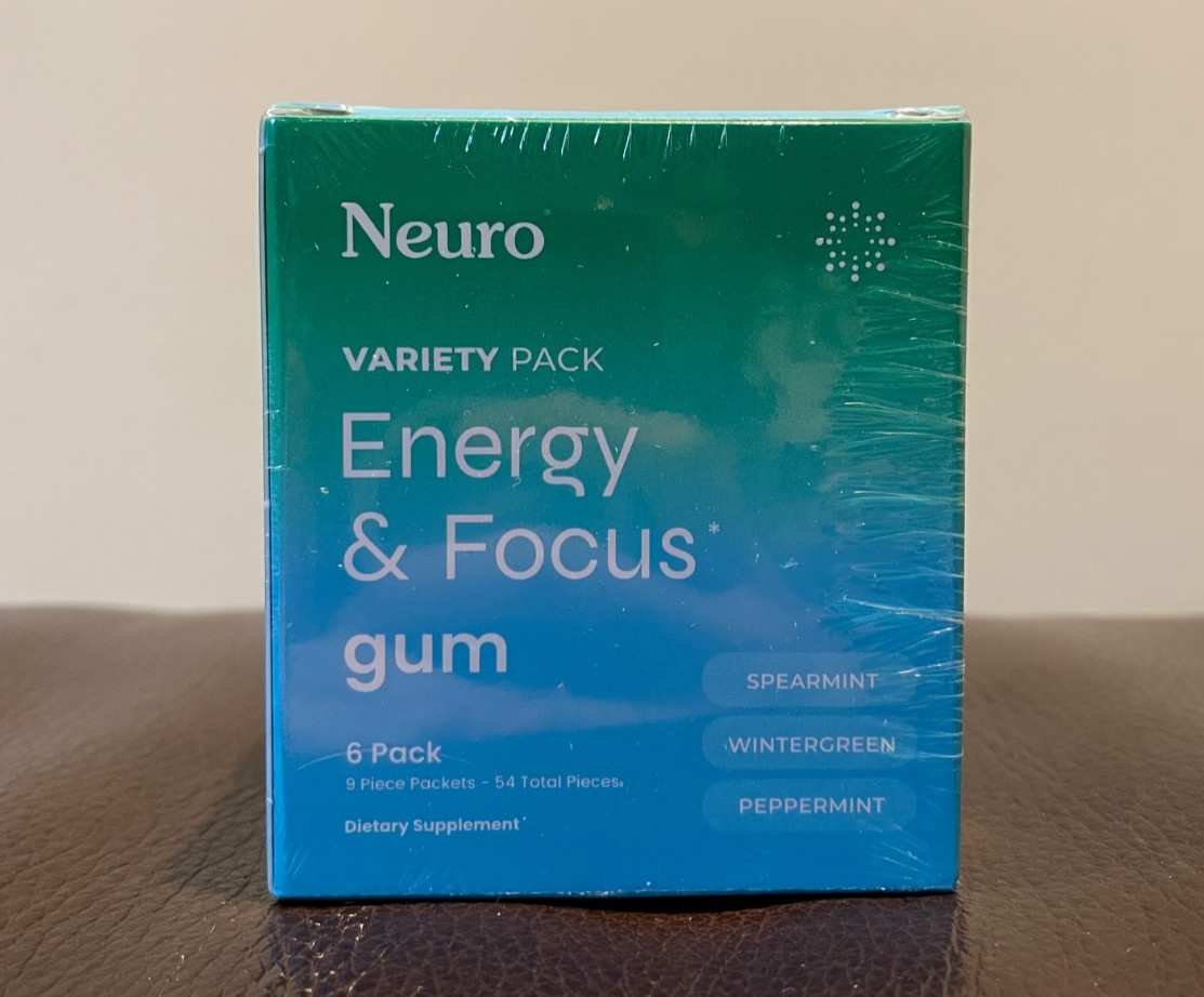 Neuro Energy & Focus Gum, Variety Pack (3 Flavors), 6 Pack (54 Pieces)