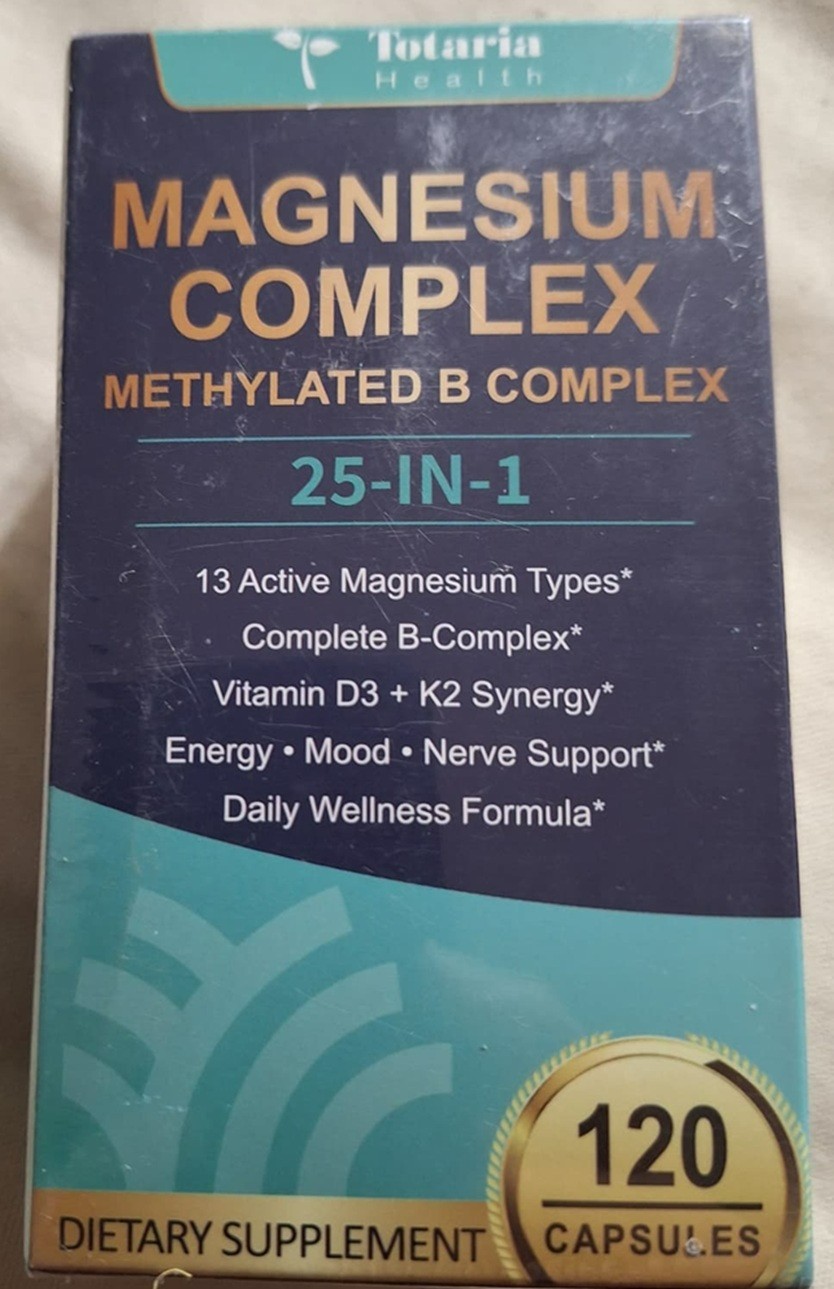 Totaria Health Magnesium Complex 25 in 1 – 120ct Energy Mood Nerve Support