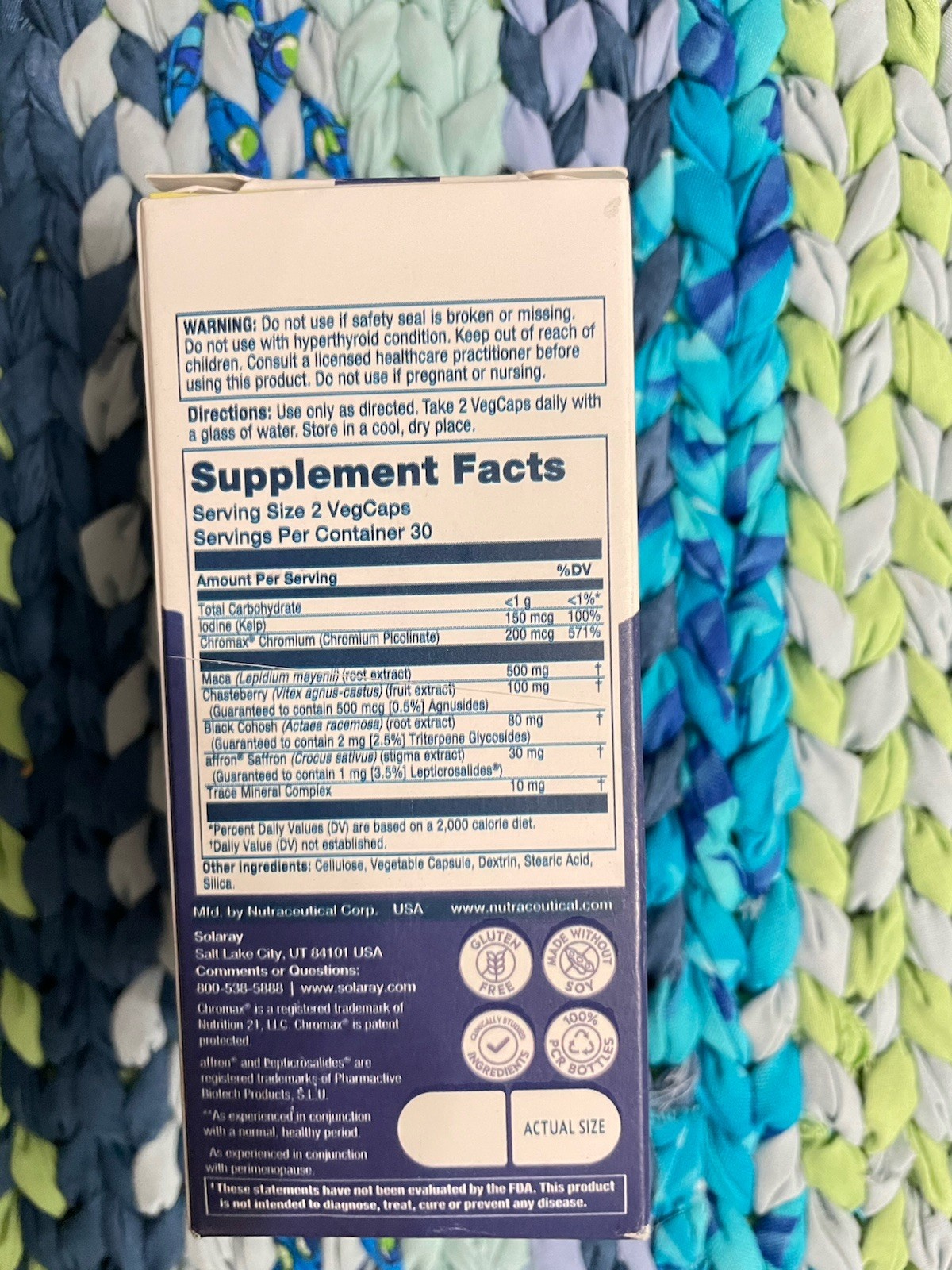 SOLARAY PerimenopauseHer Life Life Stages 60 Veg Caps Exp 08/2026