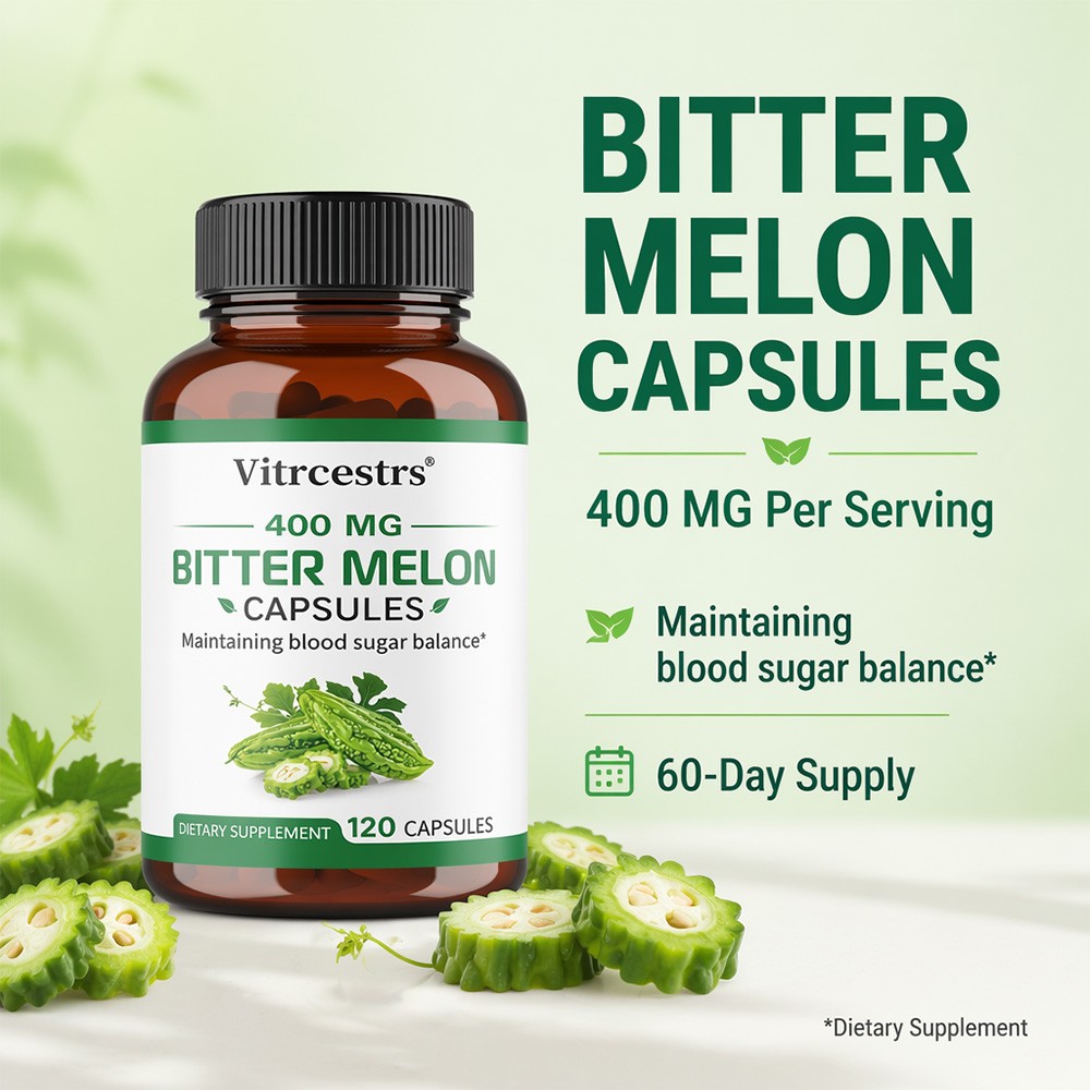 400mg Bitter Melon Cap for Healthy Glucose & Metabolic Energy&Digestive,30~120CT