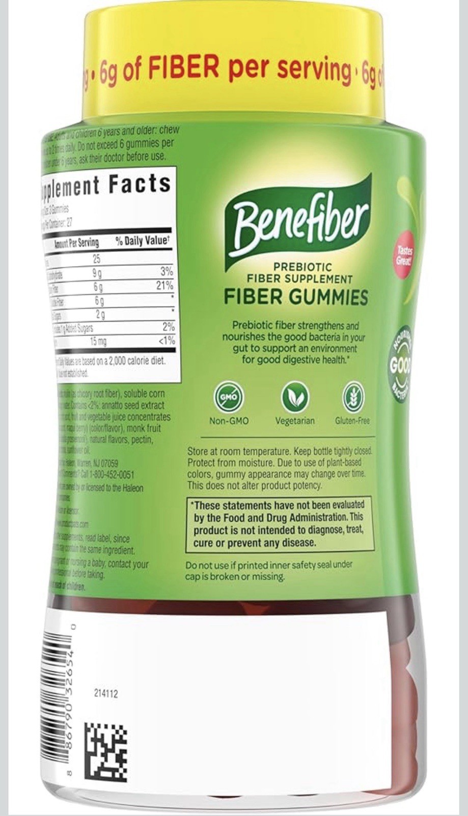 Benefiber Prebiotic Fiber Gummies Digestive Support Assorted Fruit 81 Count