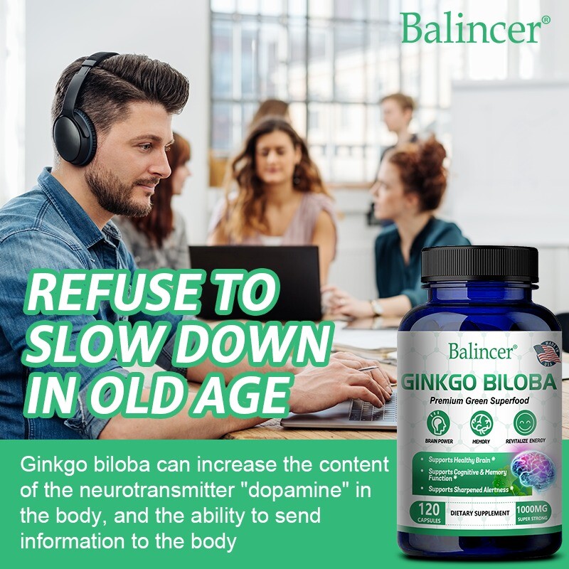 Balincer Ginkgo Biloba Extract 1000mg, 30 To 120 Caps – Gluten Free & Non-GMO