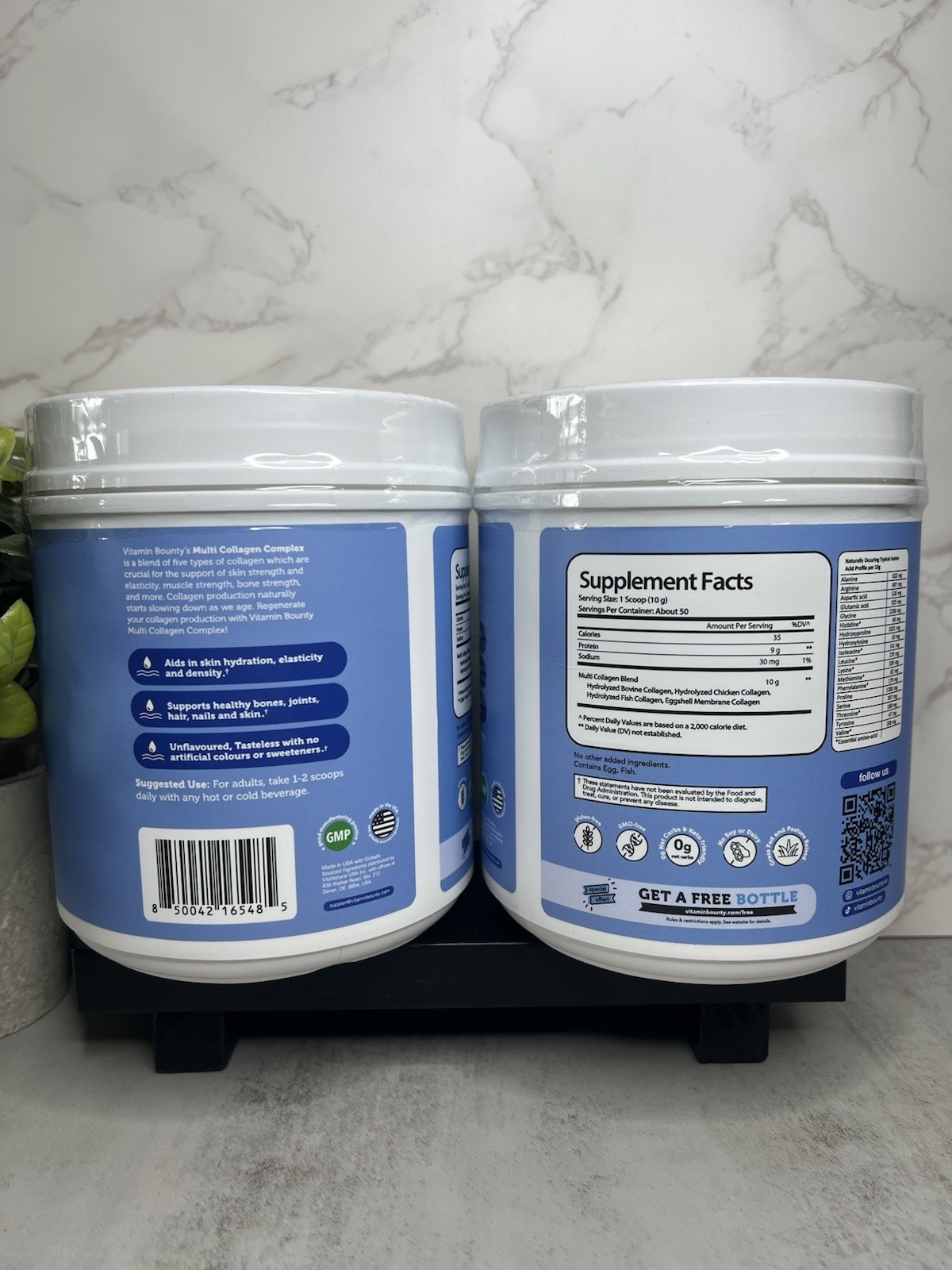 vitamin bounty Multi Collagen Peptides Powder Unflavored 500g 2 Jars Exp 03/28