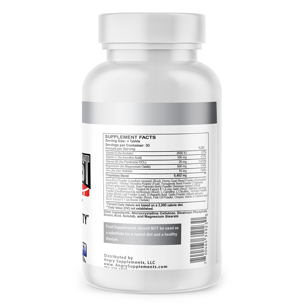 Angry Supplements Monster Test Testosteron Booster Tribulus for Men + PM 2-PK