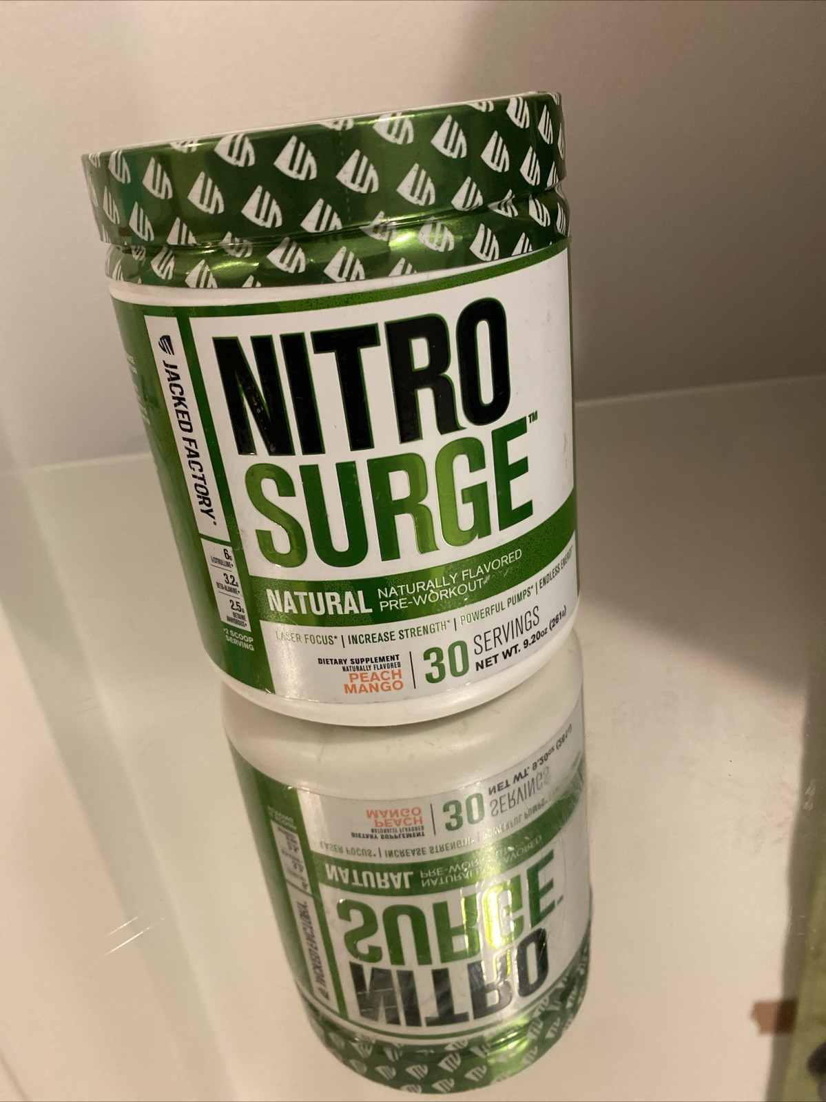 Green Surge +Caffeine Greens Superfood Powder Sour Apple 6.5oz Sealed