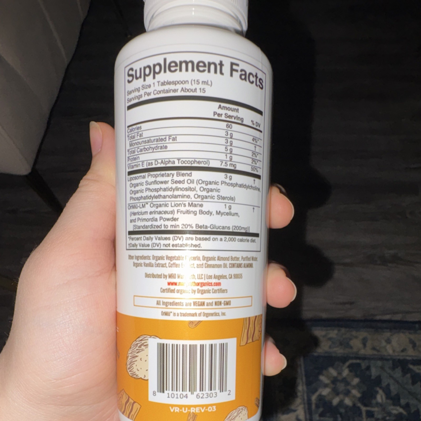 MaryRuth’s Liposomal Lion’s Mane Liquid 7.6 fl oz Exp 10/2026