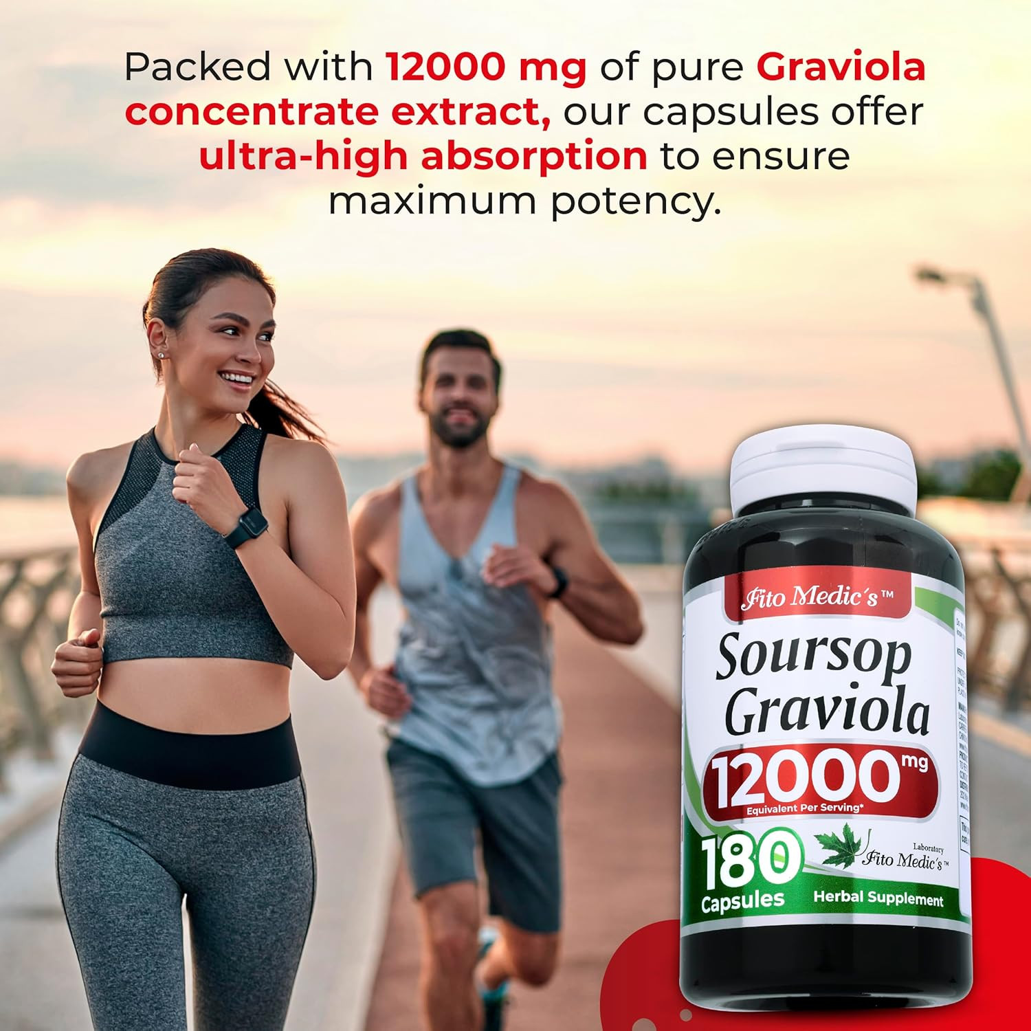 FITO MEDIC’S Soursop Graviola Extract, 180 Capsules, 12000mg, High Absorption