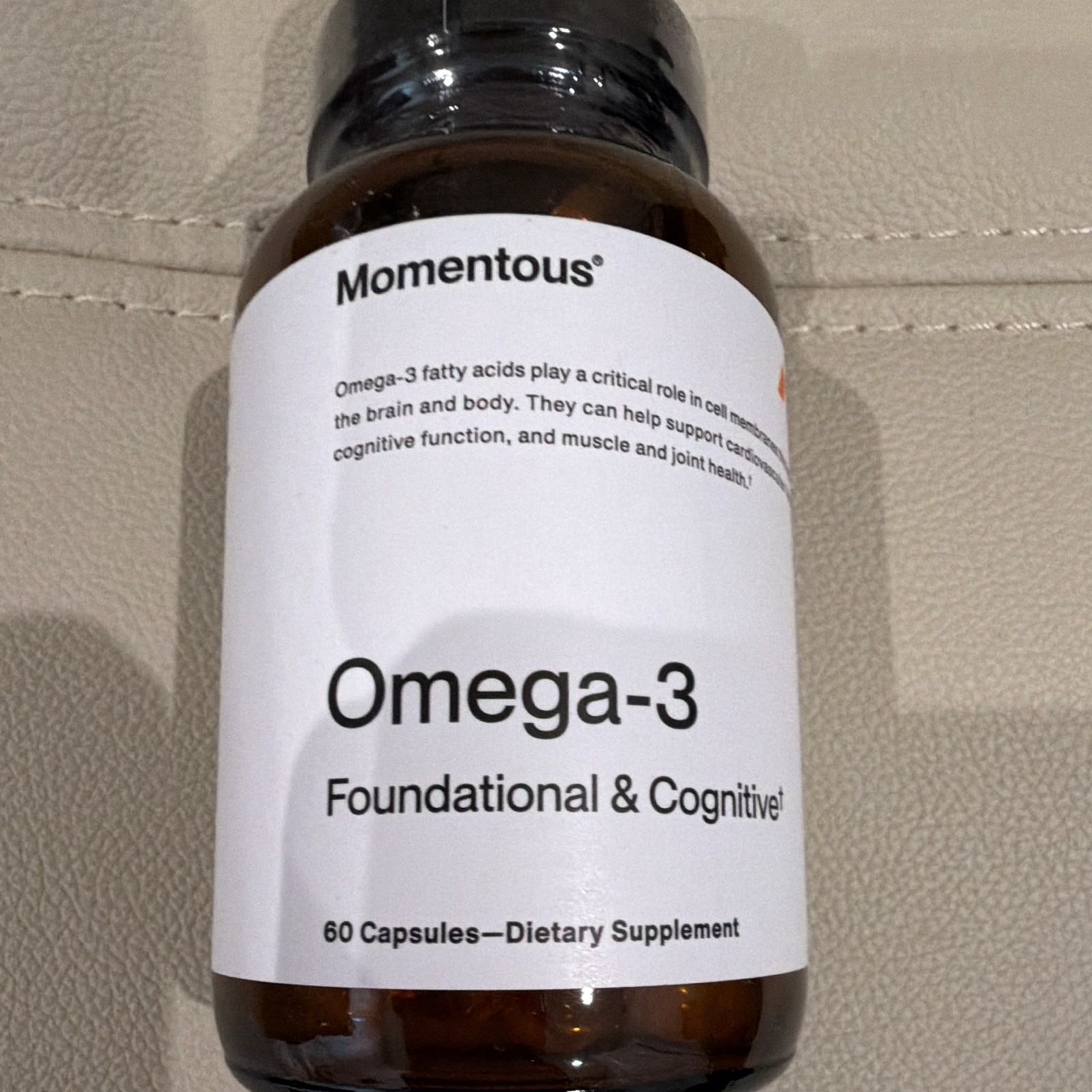 Omega-3 Momentous Fish Oil 800mg Cognitive & Joint Support 60 Softgels Lemon