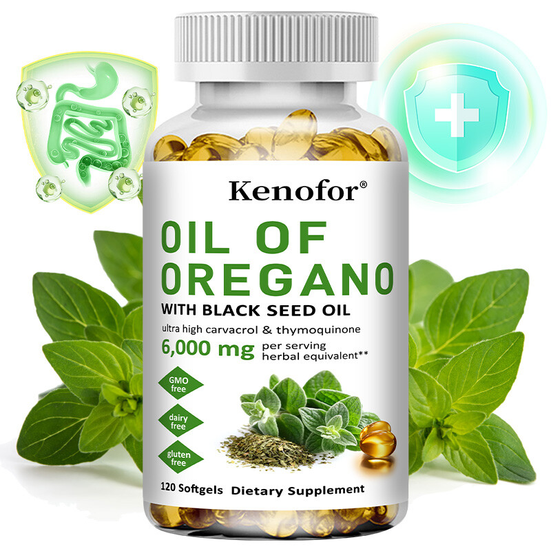 Oil of Oregano 6000mg with Black Seed Oil Antioxidant Digestive Immune Health