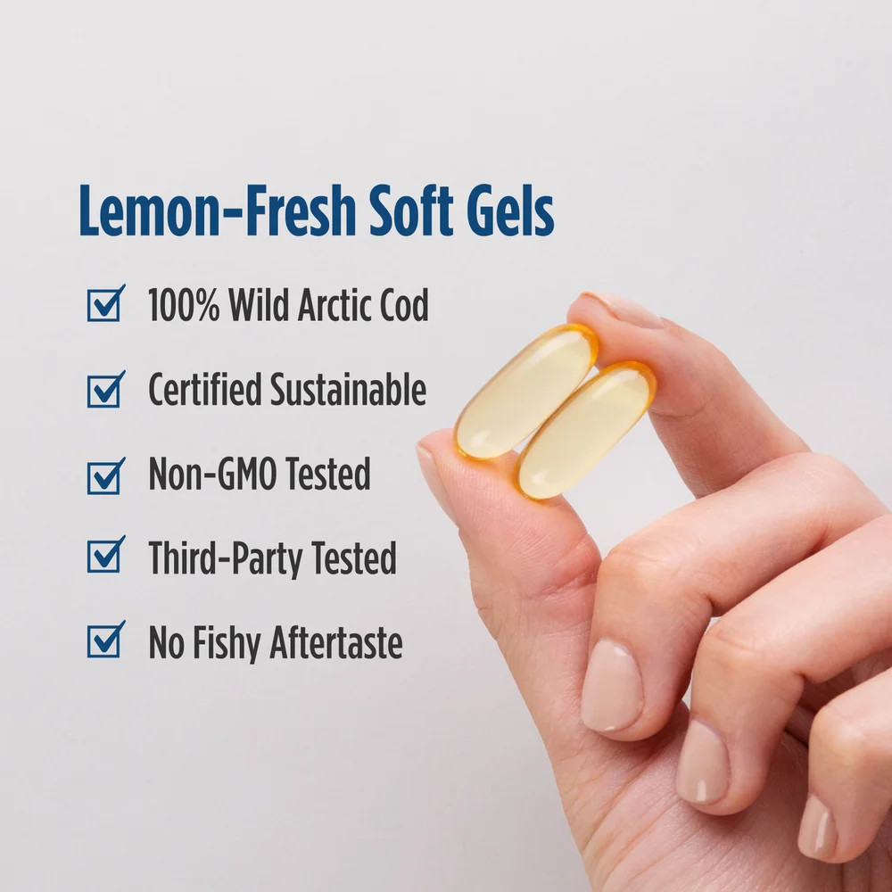 Nordic Naturals Arctic CLO – All Natural Cod Liver Oil Soft Gels, Lemon, 90 Ct