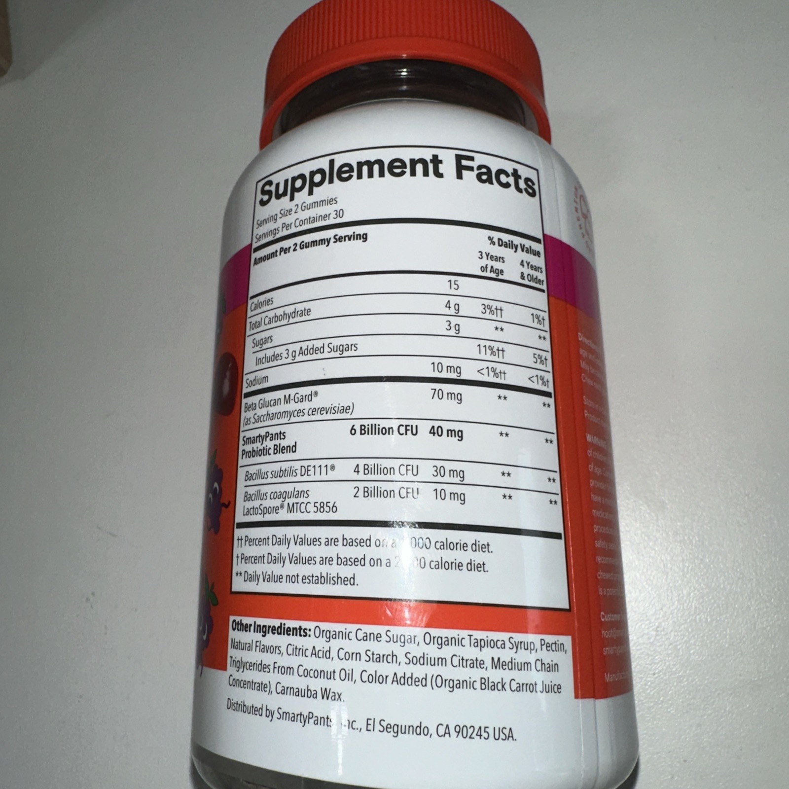SmartyPants Kids Probiotic Complete Grape 4 Billion CFU 60 Gummies No Artificial